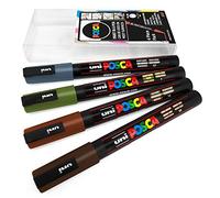 Posca PC-3M Art Paint Markers - Set of 4 - In Plastic Wallet (Earth Tones)