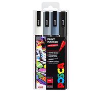 Posca PC-3M Art Paint Markers - Set of 4 - In Plastic Wallet (Grey Tones)