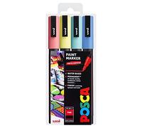 Posca PC-3M Art Paint Markers - Set of 4 - In Plastic Wallet (Pastel Primary Tones)