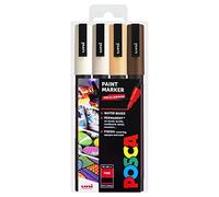 Posca PC-3M Art Paint Markers - Set of 4 - In Plastic Wallet (Warm Neutral)