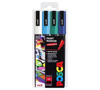 Posca PC-3M Art Paint Markers - Set of 4 - In Plastic Wallet (Winter Tones)