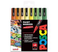 Posca - PC-3M - Paint Marker Art Pens - 0.9-1.3mm - Set of 8 in Gift Box (Citrus Tones)
