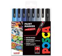 Posca - PC-3M - Paint Marker Art Pens - 0.9-1.3mm - Set of 8 in Gift Box (Cool Tones)
