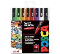 Posca - PC-3M - Paint Marker Art Pens - 0.9-1.3mm - Set of 8 in Gift Box (Halloween Tones)