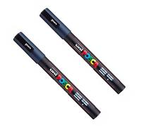 Posca PC-3M - Pennarelli a vernice, punta da 0,9-1,3 mm, confezione da 2 (blu navy)