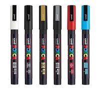 Posca PC-3M - Pennarelli per tessuti, vetro, metallo, set di 6 colori più popolari