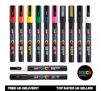 POSCA PC-3M Pittura Pennarello Arte Pen- Professionale 12 Penna Set - Extra Nero