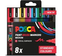 Posca PC-5BR Pennarello Brush Set Da 8 Pezzi: Colori Standard