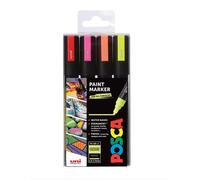 Posca Pennarelli UNI Set PC 5M Fluor – Confezione da 4