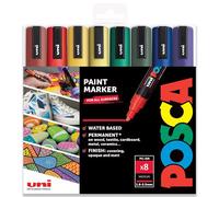 Posca - PC-5M - Paint Marker Art Pens - 1.8-2.5mm - Set of 8 in Gift Box (Alternative Tones)