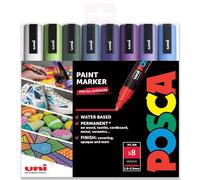 Posca - PC-5M - Paint Marker Art Pens - 1.8-2.5mm - Set of 8 in Gift Box (Winter Tones)