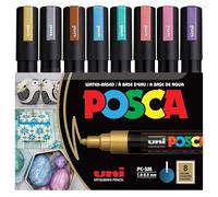 Posca PC-5M Pennarelli indelebili a base d'acqua, set di 8 (colori metallizzati)