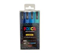 Posca PC-5M - Pennarelli indelebili colorati con punta in feltro acrilico, per adulti e bambini, perfetti per colorare, tessuti, graffiti, acquerelli, disegni di contorni, finestre e vetri, confezione