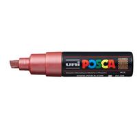 Uni-Ball M PC8K B Marcatore Uni Posca a Tempera, a Scalpello, 8 mm, Rosso Metalico