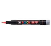 Uni-Ball 181621 - Marcatore POSCA con punta a pennello, rosso