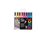 Posca Set pennarelli PC-5M – Marcatore a tempera a base d'acqua, 2,5 mm – 8 colori pastello