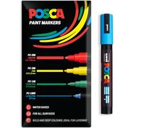 Posca - Pennarelli con vernice acrilica a base d'acqua | Penna per pittura permanente per superfici multiple | Confezione da 1 in confezione regalo sotto busta | Vetro, tessuto, tela, legno ecc. | PC