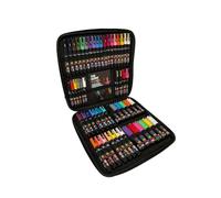 Posca Pennarelli indelebili a base d'acqua, con custodia da viaggio di alta qualità, per arti e mestieri, uso su legno, metallo, carta, cartone, vetro, tessuto e roccia, set da 54 colori vivaci