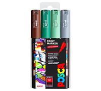 Posca - Pennarelli per pittura artistica PC-1M - Set di 4 - in custodia di plastica (Earth Tones)