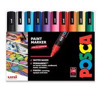 POSCA Pennarello permanente a base d'acqua - Uso multi-superficie - PC-5M, 1,8-2,5 mm Medio - Confezione da 10