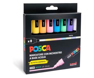 POSCA Set 8 Pennarelli Acrilici PC-5M Pastel Punta 1.8-2.5 mm
