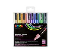 uni-ball Uni Posca marker pens with medium-fine round tips, pack of 8, pastel co