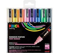 uni-ball Uni Posca marker pens with medium-fine round tips, pack of 8, pastel co