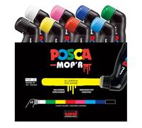 POSCA - Set di pennarelli acrilici MOP'R PCM-22, 8 colori | Pennarello con punta da 3 a 19 mm e forma ergonomica per quasi tutte le superfici