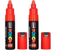 Posca Uni-Ball 181321 - Marcatore punta larga e rotonda, rosso (Confezione da 2)