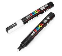 Posca Uni-Ball PC-5M Pennarelli a Vernice per Arte - 1,8-2,5mm - Nero e Bianco - Confezione da 2