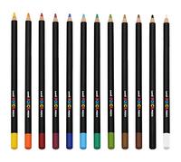 Posca Uni - Matite colorate professionali con olio e cera - KPE-200 - Confezione essenziale da 12 unità