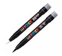 Posca Uni PCF-350 - Pennarello per pittura con punta a pennello, colore: bianco e nero