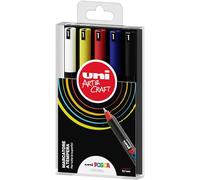 Posca - Uniposca Set Completo con 5 Pennarelli Punta Extra-Fine, 0.7mm, Pennarelli Acrilici Uni Posca Ideali come Colori per Bambini e Artisti, Cancelleria, Colori Tessuto e Altre Superfici - Original