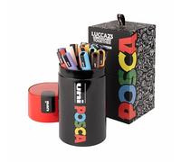 Posca - Uniposca Set Completo Lucca Comics 2023 con 18 Pennarelli Acrilici Assortiti Punta Tonda Media 2,5mm Cancelleria Cartoleria, Colori per Tessuti e Ogni Superficie Bambini e Ragazzi, Idee Regalo