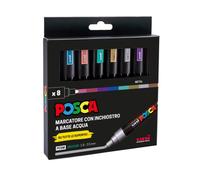 POSCA Uniposca Set con Pennarelli Acrilici Punta Tonda 1.8 2.5 mm Colori per