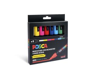 POSCA Uniposca Set con Pennarelli Acrilici Punta Tonda 1.8 2.5 mm Colori per