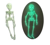 Poseable Skeleton Fridge Magnet, Halloween Glowing 3D Printed Funny Goth Skeleton Refrigerator Magnets with Movable Multi-Color Human Skull Magnetic for Halloween Enthusiasts & Collectors (D)
