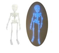 Poseable Skeleton Fridge Magnet, Halloween Glowing 3D Printed Funny Goth Skeleton Refrigerator Magnets with Movable Multi-Color Human Skull Magnetic for Halloween Enthusiasts & Collectors (E)