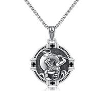 Poseidon - Collana da uomo in argento Sterling 925, con ciondolo a forma di Tridente Poseidone, con ciondolo a forma di Poseidone, collana vichinga, regalo per compleanno, Natale, da uomo