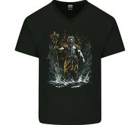 Poseidon Dio Greco Di Acqua Mitologia Uomo Scollo A V Cotone T-Shirt