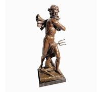 Poseidon Neptune - Statua greca romana del dio del mare su base in marmo, scultura in fusione a cera persa da 57 cm, arte mitologica classica fatta a mano