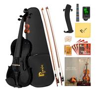Poseidon Violino 1/2 per bambini principianti Mezzo violino Kit violino studente strumento musicale a corda w/custodia, due corde per violino, due archi, due ponti, due colofoni, accordatore, manuale