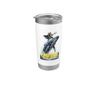 Poseidone Cavalcando Una Balena Mitologia Greca Fantasy Amante Bicchiere termico in acciaio inox doppia parete