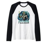 Poseidone Dio del Mare Mitologia Greca Antica Grecia Mito Epico Maglia con Maniche Raglan