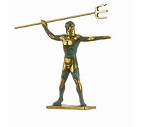Poseidone Dio Greco Del Mare Con Statua Del Tridente In Bronzo Massiccio Fatto A Mano 14 cm