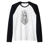 Poseidone Mare Greco Dio Tridente Oceano Mitologia Opera d'Arte Maglia con Maniche Raglan