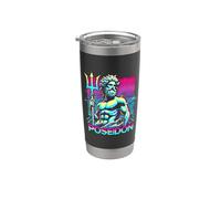 Poseidone Mitologia Greca Antica Grecia Stile Vaporwave Bicchiere termico in acciaio inox doppia parete