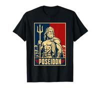 Poseidone Oceano Dio Tridente Onde Mitologia Maglietta