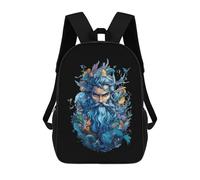 PoseidonGod - Zaino da viaggio unisex con stampa da 43,2 cm, zaino da viaggio per computer portatile, per donne e uomini