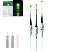 Posen da pesca, 3 pezzi di pose da pesca con indicatore di morso pose da pesca, pose luminose, pose da pesca con sensore di gravità e base, pose per la pesca al lago o o al fiume (B)